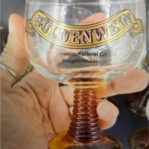 Guldenwein Keilene GmbH Bingen/Rhein Amber Twisted Stemmed Glasses - Set… - Picture 1 of 8
